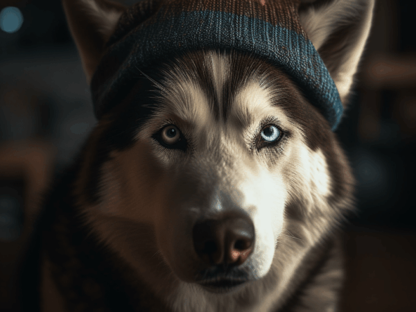 Husky Frisquet – Portrait chien anthropomorphique | Pixel Komando