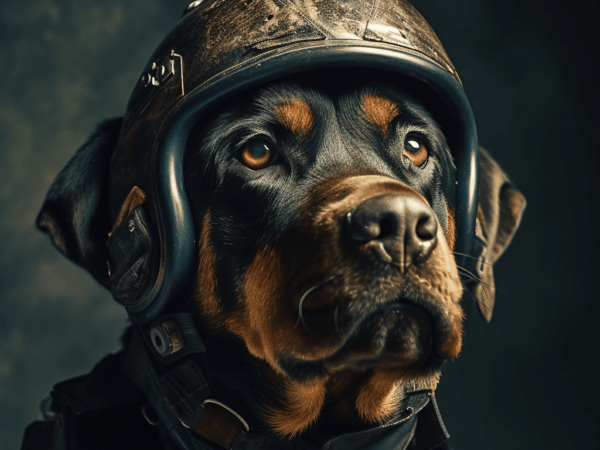 RottBiker – Portrait chien anthropomorphique | Pixel Komando