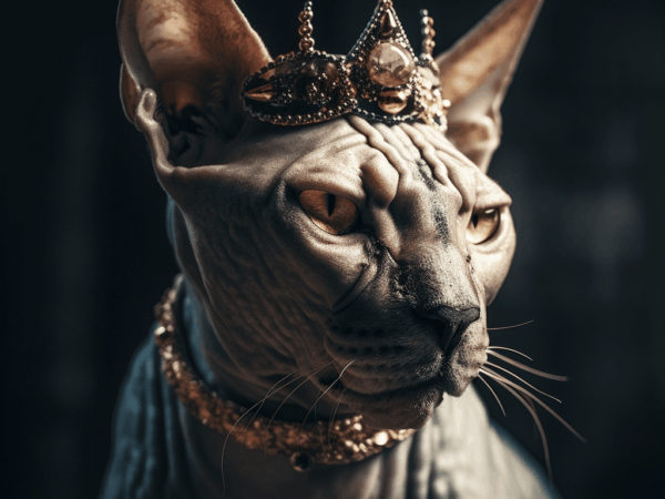 Reine d'Egypte – Portrait chat anthropomorphique | Pixel Komando