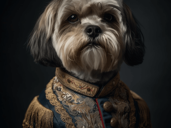 Oberst Landau Lhassa – Portrait chien anthropomorphique | Pixel Komando