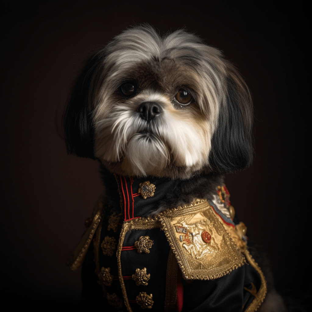 Colonel Shitzu – Portrait chien anthropomorphique | Pixel Komando