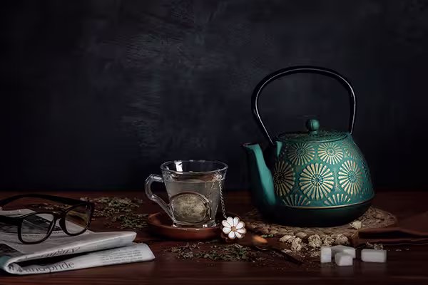 Nature morte artistique en lumière maîtrisée