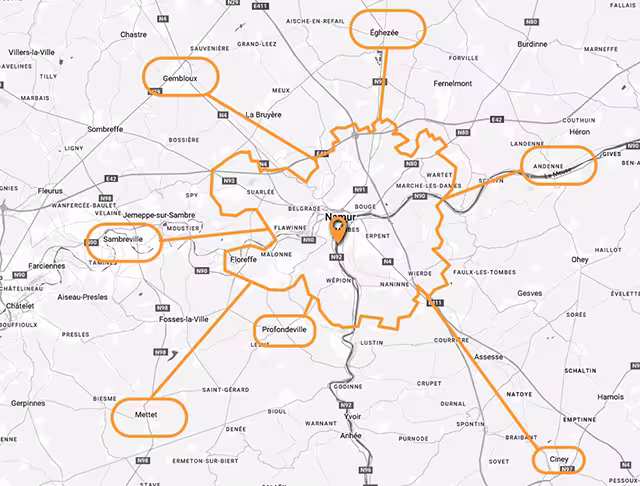 Zone d’intervention Pixel Komando – Namur et région