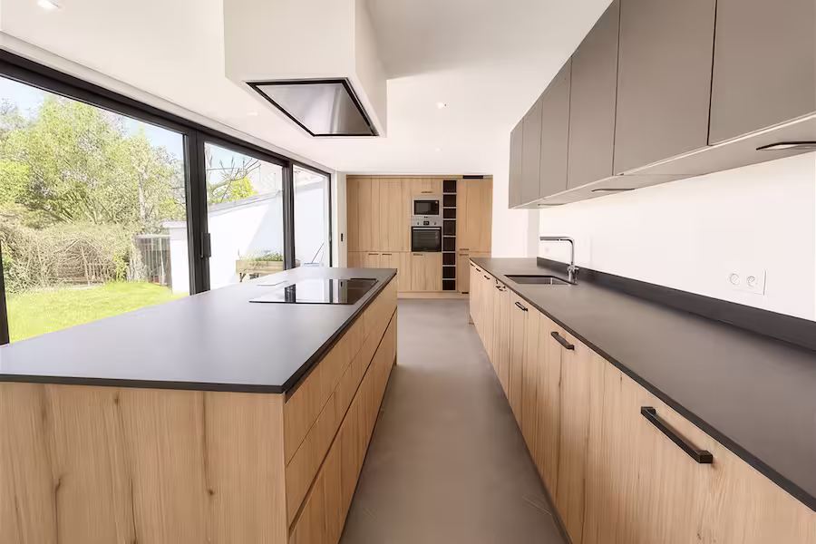 Photo immobilière avec effet grand-angle très marqué