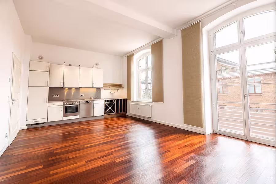 Photo immobilière avec verticales inclinées